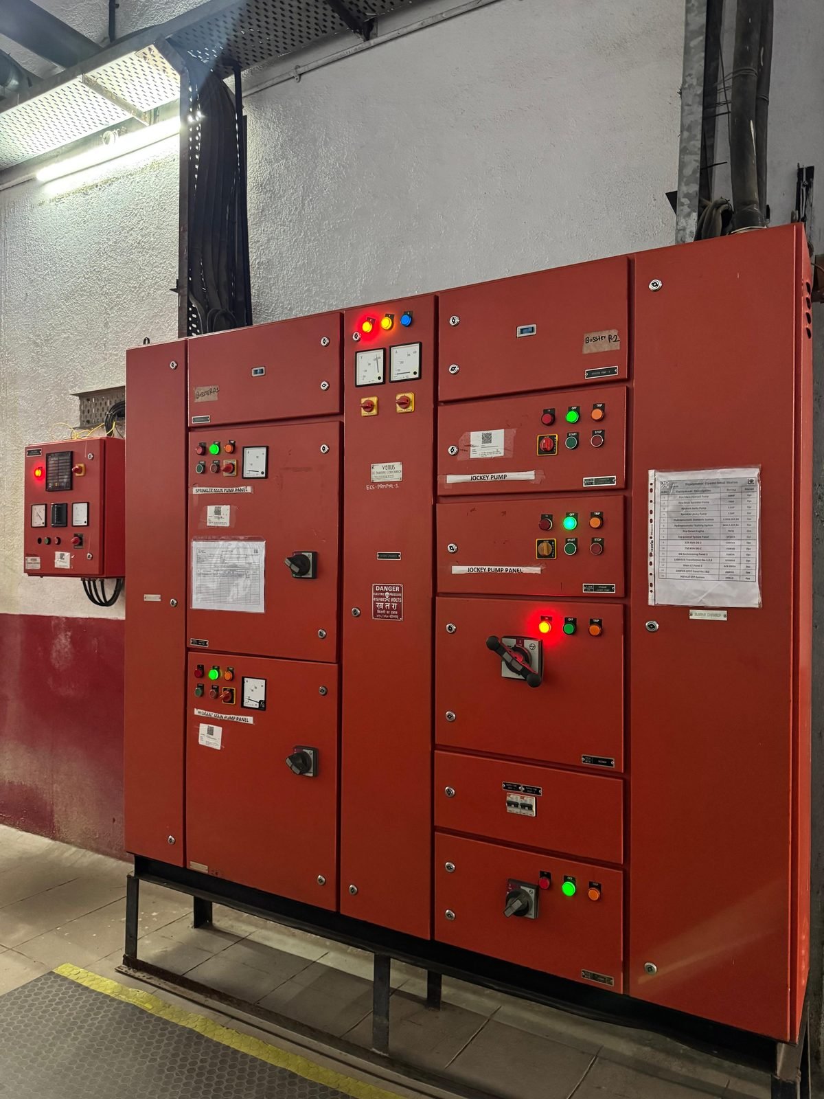 Sprinkler main pump panel